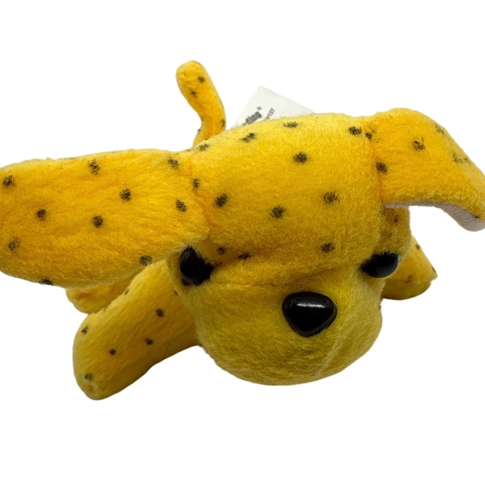 Oriental Trading Yellow Dog‎ Plush Stuffed Animal Toy Polka Dot Kids Puppy 3"